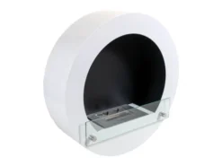 White Round Wall Mounted Bioethanol Fireplace -Dimplex Shop BIO 10 003WH round bioethanol fireplace