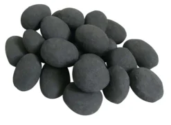 Ceramics Pebbles Black - 24 Pieces -Dimplex Shop Biopejs tilbehoer keramisk sten sort