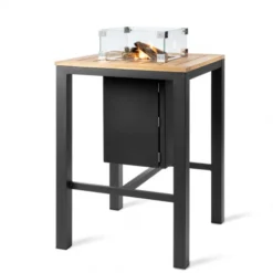 Square Gas Fireplace Bar Table - Anthracite