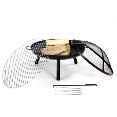 Dubai Fire Pit With Grill Grate And Mesh Lid 6 Dubai Fire Pit With Grill Grate And Mesh Lid - Image 4