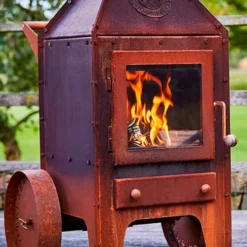 Bijuga Corten Steel Garden Fireplace -Dimplex Shop bijuga havepejs med hjul