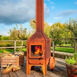 Bijuga Corten Steel Garden Fireplace -Dimplex Shop bijuga udendors havepejs