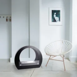 Round Bio Fireplace - Black 11 Round Bio Fireplace - Black -Dimplex Shop billede af rund gulv biopejs 22875