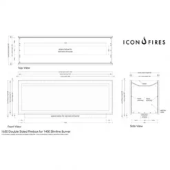 Icon Slimline Firebox FBDS1650 Black -Dimplex Shop bio 70 129 technical drawing