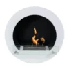 White Round Wall Mounted Bioethanol Fireplace