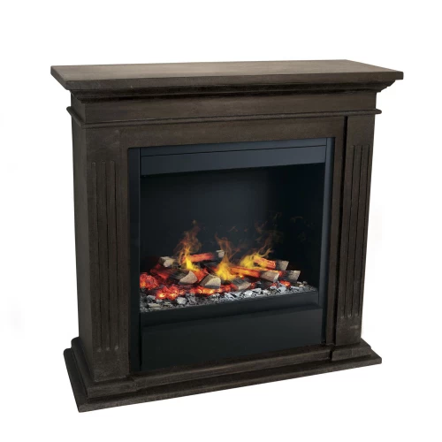 Cadiz Fossil Stone Hybrid Fireplace - Black 4 Cadiz Fossil Stone Hybrid Fireplace - Black - Image 2
