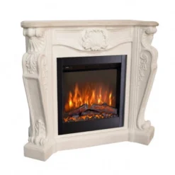 Louis Electric Fireplace - White
