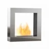 Safretti Cubico ST Bio Fireplace - Brushed Steel -Dimplex Shop bio60214 51709