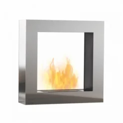 Safretti Cubico ST Bio Fireplace - Brushed Steel