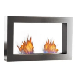 Safretti Cubico DT Bio Fireplace - Brushed Steel