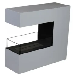 White Powder Coated Steel Biofireplace -Dimplex Shop biopejs til indbygning i vaeg