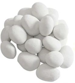 Ceramics Pebbles White - 24 Pieces -Dimplex Shop biopejs tilbehoer keramisk sten hvid 27587