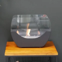 Cradle Table Bio Fireplace - Black -Dimplex Shop black curved table bio fire