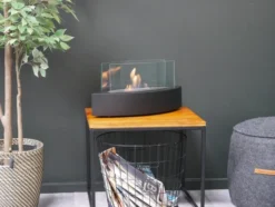 Oval Shaped Table Bio Fireplace -Dimplex Shop black oval table bio fire