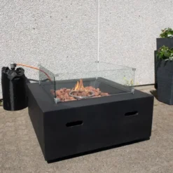 Kawasaki Outdoor Gas Fire Pit -Dimplex Shop black tokyo gas fireplace with table