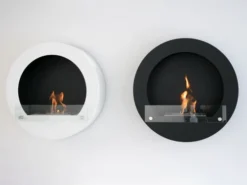 White Round Wall Mounted Bioethanol Fireplace -Dimplex Shop blackandwhite 37800