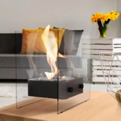 Nel Bio Fireplace - Black -Dimplex Shop bord biopejs i sort med glas