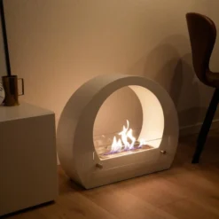 Bio Fireplace With Arch - White -Dimplex Shop buet hvid biopejs til gulv