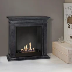 Cadiz Surround Bioethanol Fireplace - Black Natural Stone -Dimplex Shop cadiz sort fritstaende biopejs