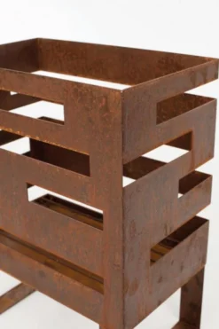 Madison Fire Basket In Corten Steel -Dimplex Shop corten steel fire basket