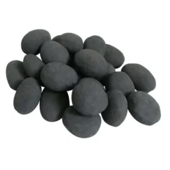 Ceramics Pebbles Black - 24 Pieces -Dimplex Shop decoration stone bioethanol fireplace 45435