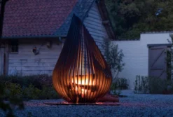 Dewdrop M Fire Pit -Dimplex Shop dewdrop corten steel glowbus 44648
