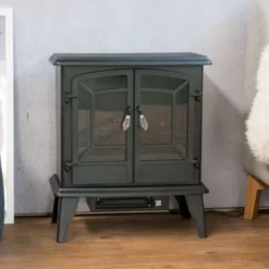 Electric Fireplace In Stove-like Look -Dimplex Shop fritstaende sort elpejs med 2 lager