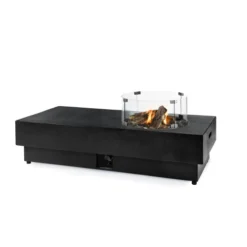 Agni Gas Fit Pit Table - Black -Dimplex Shop happy cocooning agni black gas fire table 3 53910