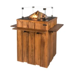 Happy Cocooning Gas Fire Table - Teak -Dimplex Shop happy cocooning bartable with gas burner teak wood 4 53779