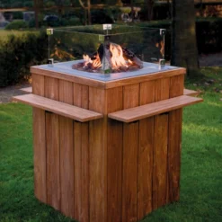 Happy Cocooning Gas Fire Table - Teak -Dimplex Shop happy cocooning bartable with gas burner teak wood 7 53782