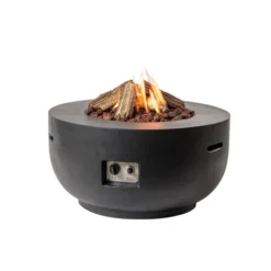 Bowl Gas Fireplace Fire Table - Black