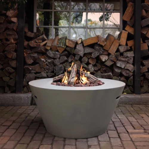 Cone Gas Fireplace Fire Table - Black 3 Cone Gas Fireplace Fire Table - Black