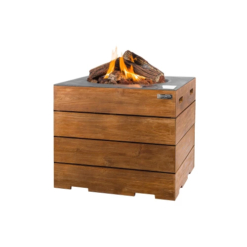 Lounge & Dining Square Gas Table - Teak And Black - Image 2