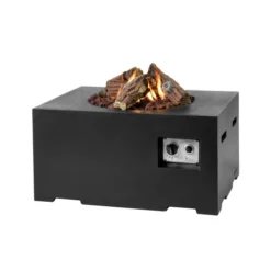 Small Rectangular Fire Table - Black