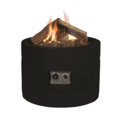 Round Fire Table Gas Fireplace - Black