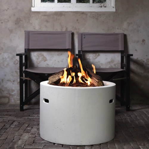 Round Fire Table Gas Fireplace - White 4 Round Fire Table Gas Fireplace - White - Image 2