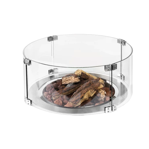 Glass Screen Kit Round Small Round Fire Pit Table - Image 2