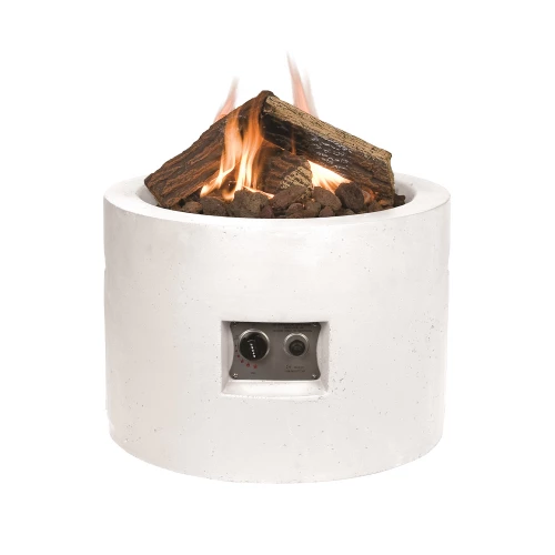 Round Fire Table Gas Fireplace - White 3 Round Fire Table Gas Fireplace - White