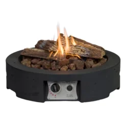 Round Tabe Gas Fireplace - Black