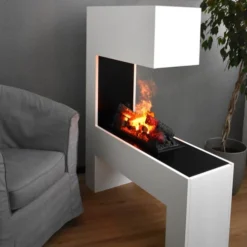 Mozart -Dimplex Shop hvid fritstaende hybrid pejs