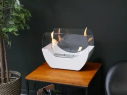Cradle Table Bio Fireplace - White -Dimplex Shop hvid kurvet bord biopejs