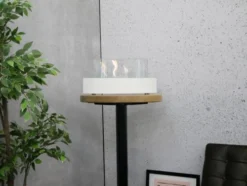 Ovoid Table Bio Fireplace In White -Dimplex Shop hvid oval bord biopejs