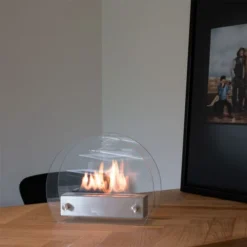 Circular Table Bio Fireplace - Steel