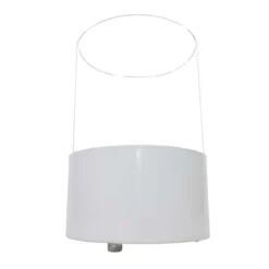 Round Table Fireplace - White