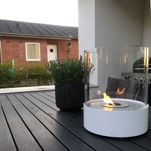 Southwark White - Round Tabletop Bioethanol Fire 4 Southwark White - Round Tabletop Bioethanol Fire - Image 2