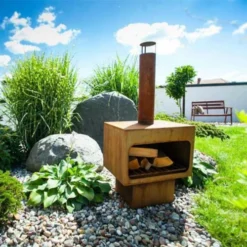 Jersey XL Garden Fireplace In Corten Steel -Dimplex Shop images out802215 44367