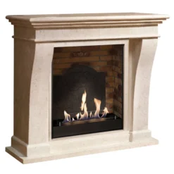 Kreta Bio Fireplace - White Natural Stone -Dimplex Shop index kretaf02builtinunitmedailon 30539