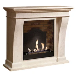 Kreta Mini Bio Fireplace - White Natural Stone -Dimplex Shop index kretaminif02builtinunitmedailon 30516