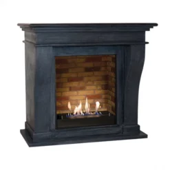 Kreta Mini Bioethanol Fireplace - Black Natural Stone -Dimplex Shop index kretaminif03builtinunitstonedecor 30507