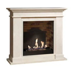 Kos Surround Bio Fireplace - White Natural Stone -Dimplex Shop kosf02biomedaillon 30471